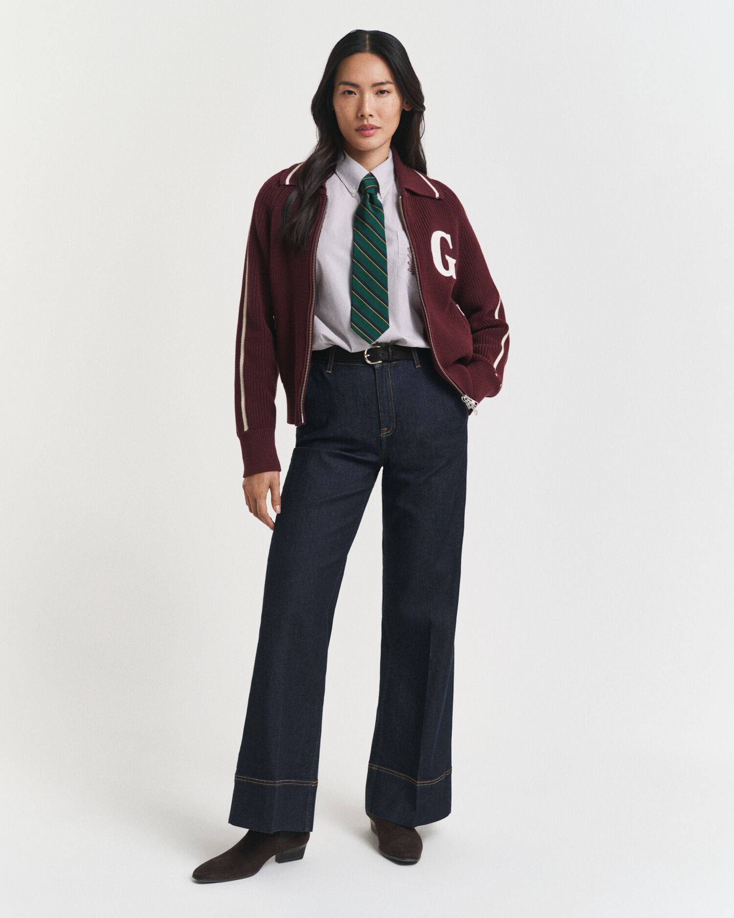 Casaco de malha com fecho de correr GANT Varsity