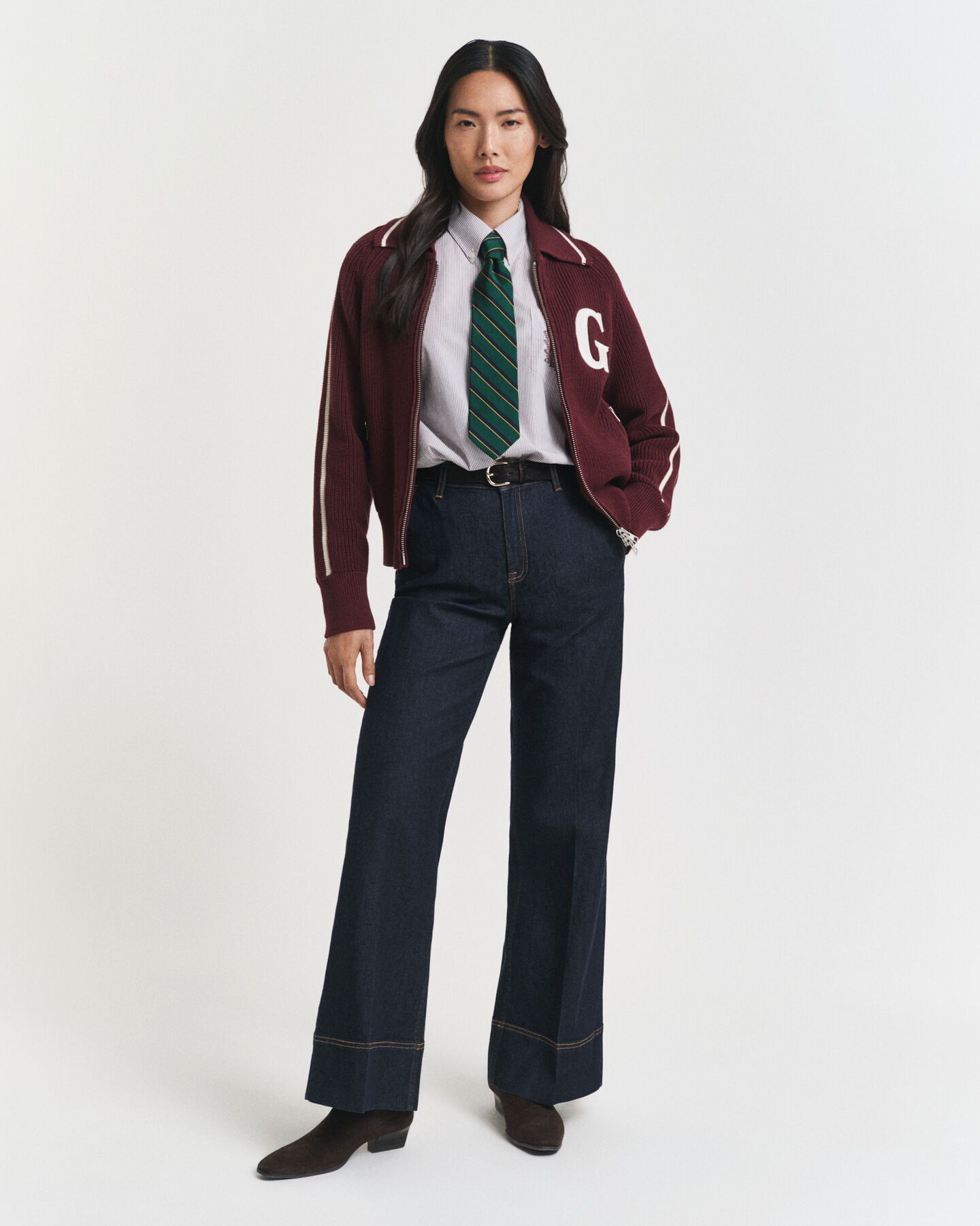 Casaco de malha com fecho de correr GANT Varsity