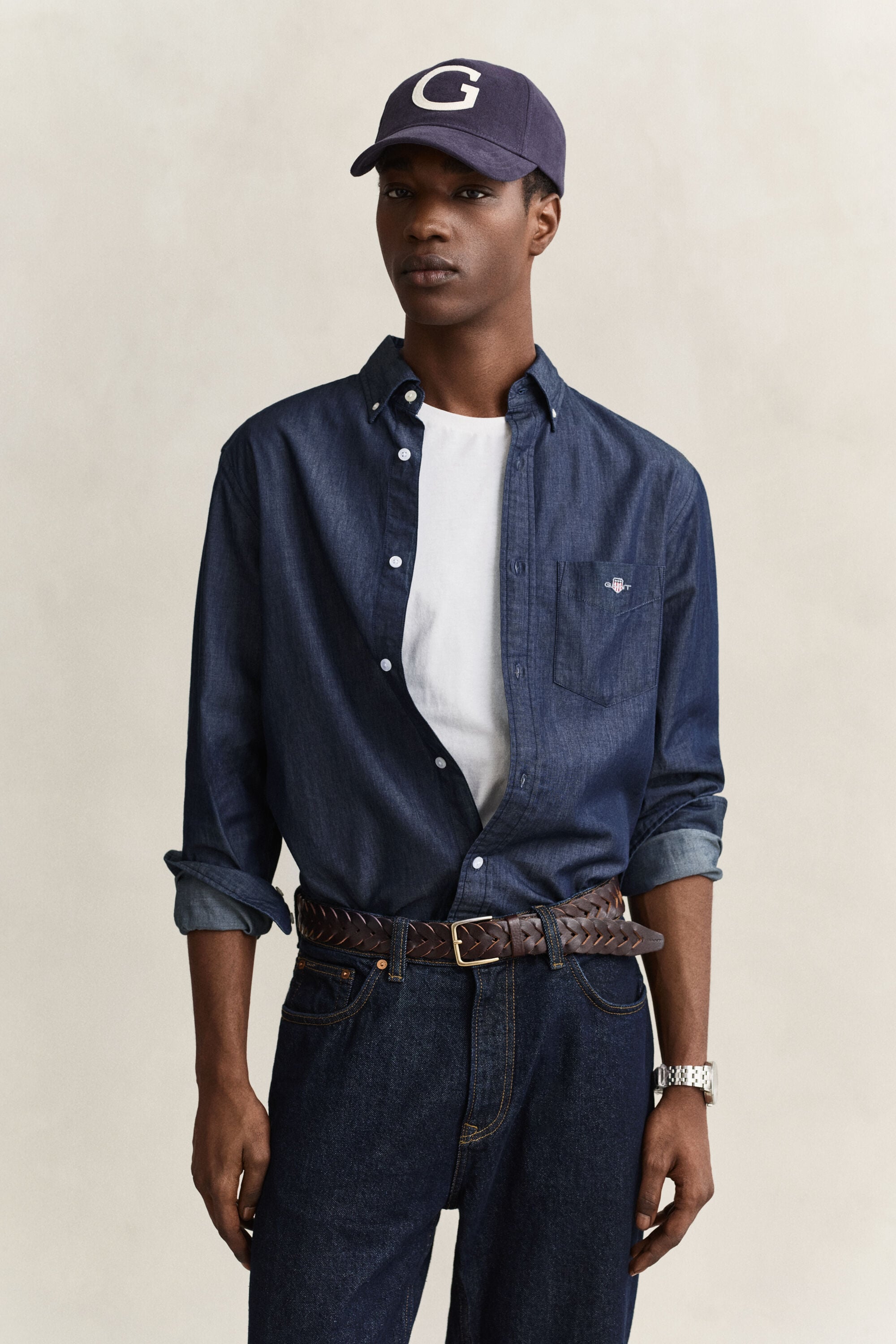 Camisa índigo regular fit