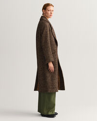 Sobretudo com padrão espinha de peixe