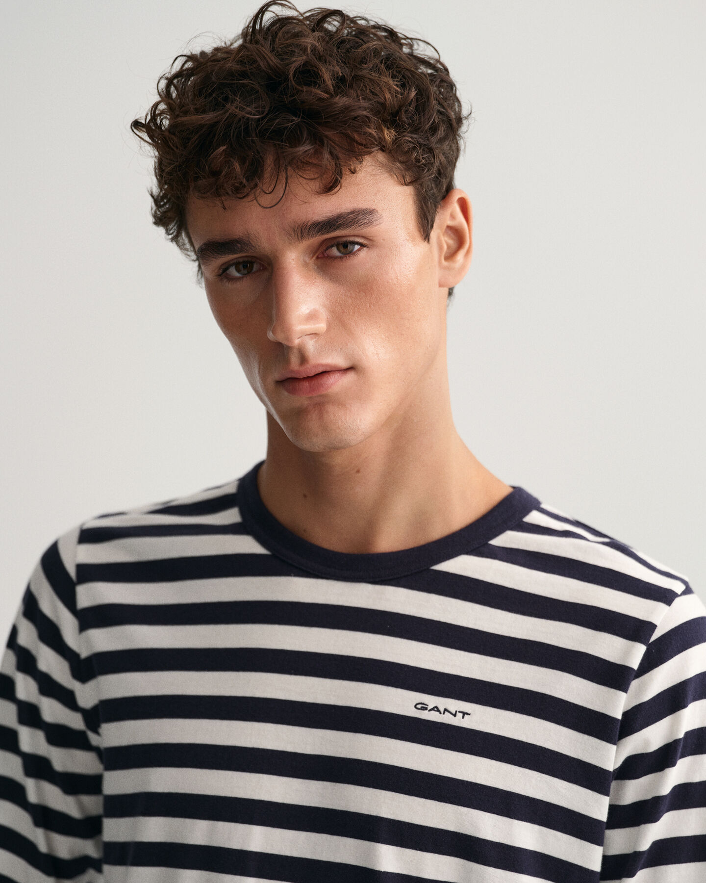 T-shirt de manga comprida às riscas