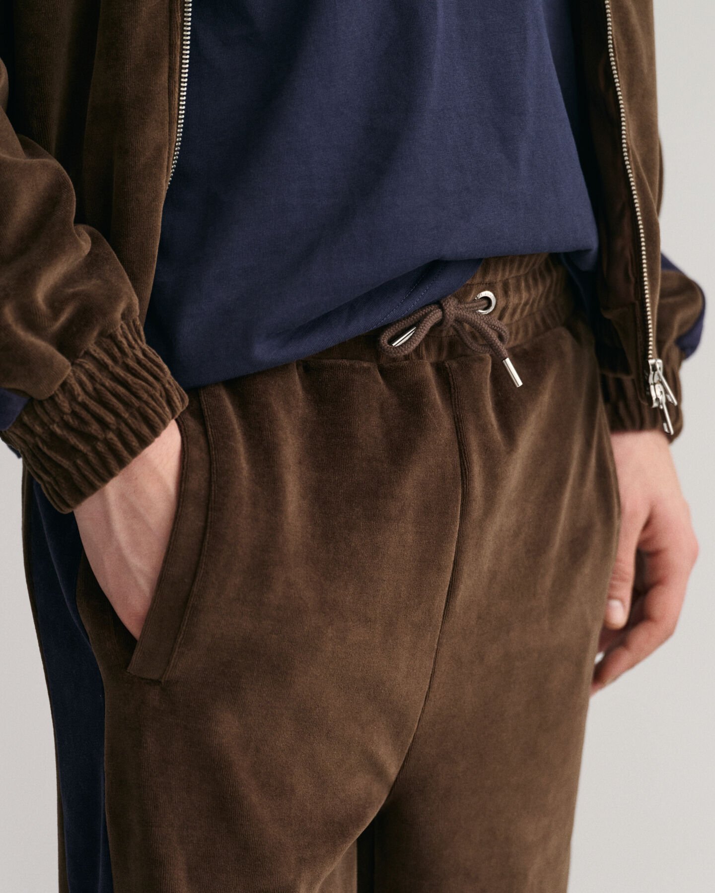 Calças de fato de treino em veludo