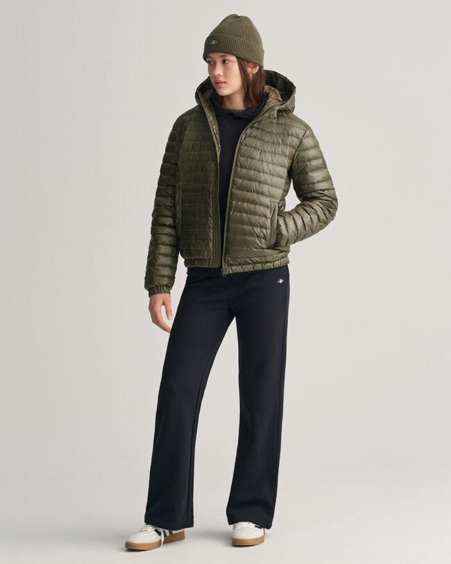 Blusão de penas acolchoado leve e brilhante Teens