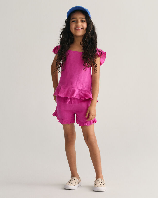 Cal&ccedil;&otilde;es de linho com folhos Teen Girls