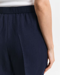 Calções pull-on em linho relaxed fit