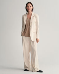 Colete com decote em V em mistura de linho