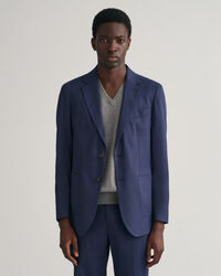 Blazer de fato em linho e algodão