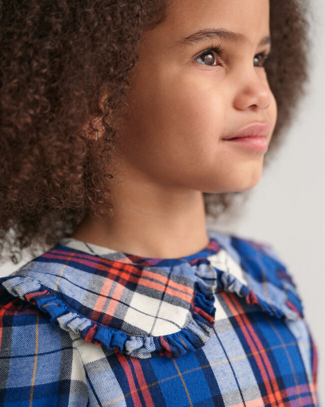 Vestido em flanela com padr&atilde;o de xadrez Girls