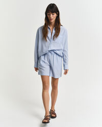 Cal&ccedil;&otilde;es Seersucker &agrave;s riscas no mesmo tom