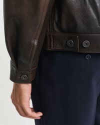 Casaco em pele Trucker