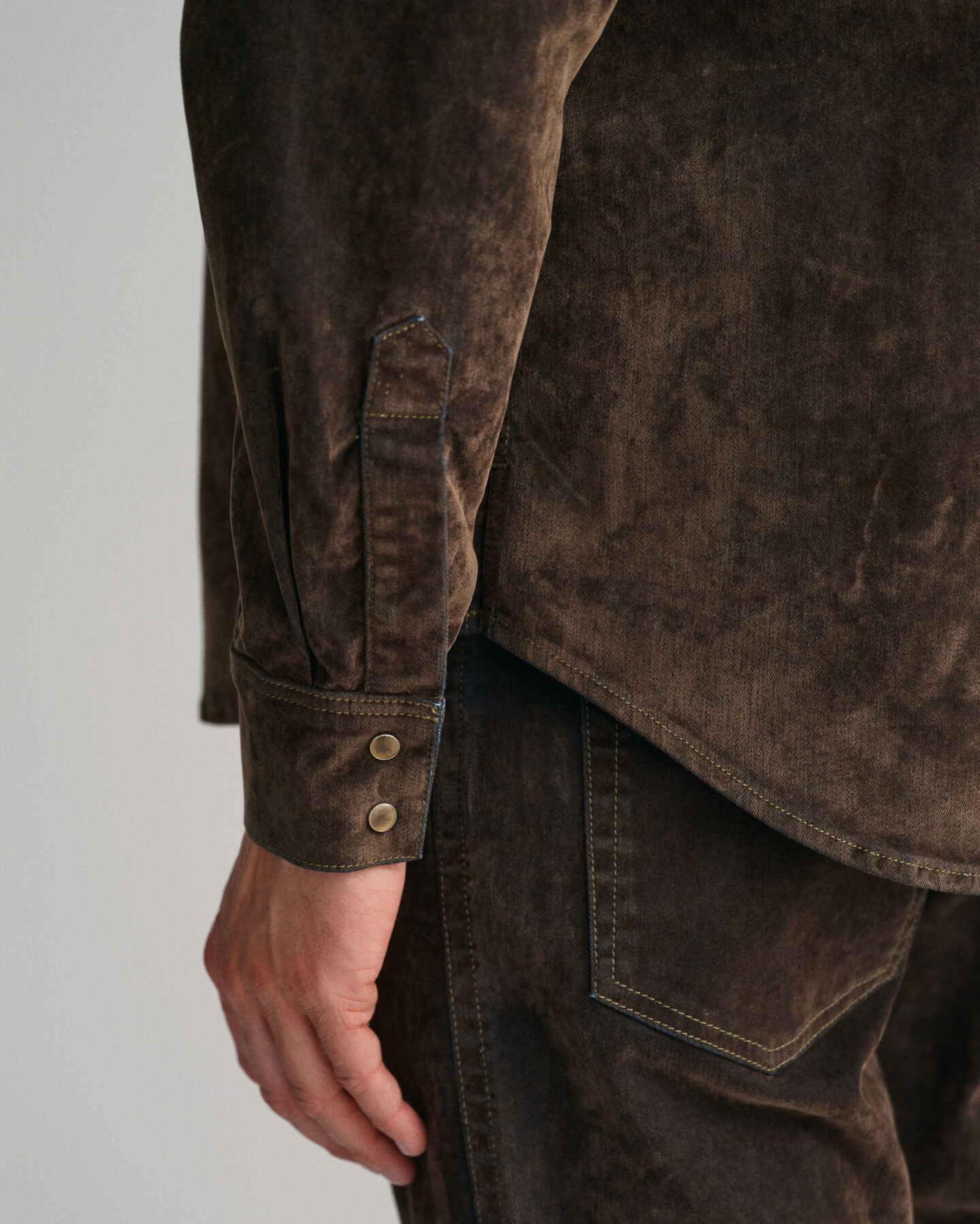 Camisa Rodeo em veludo Flocked oversized