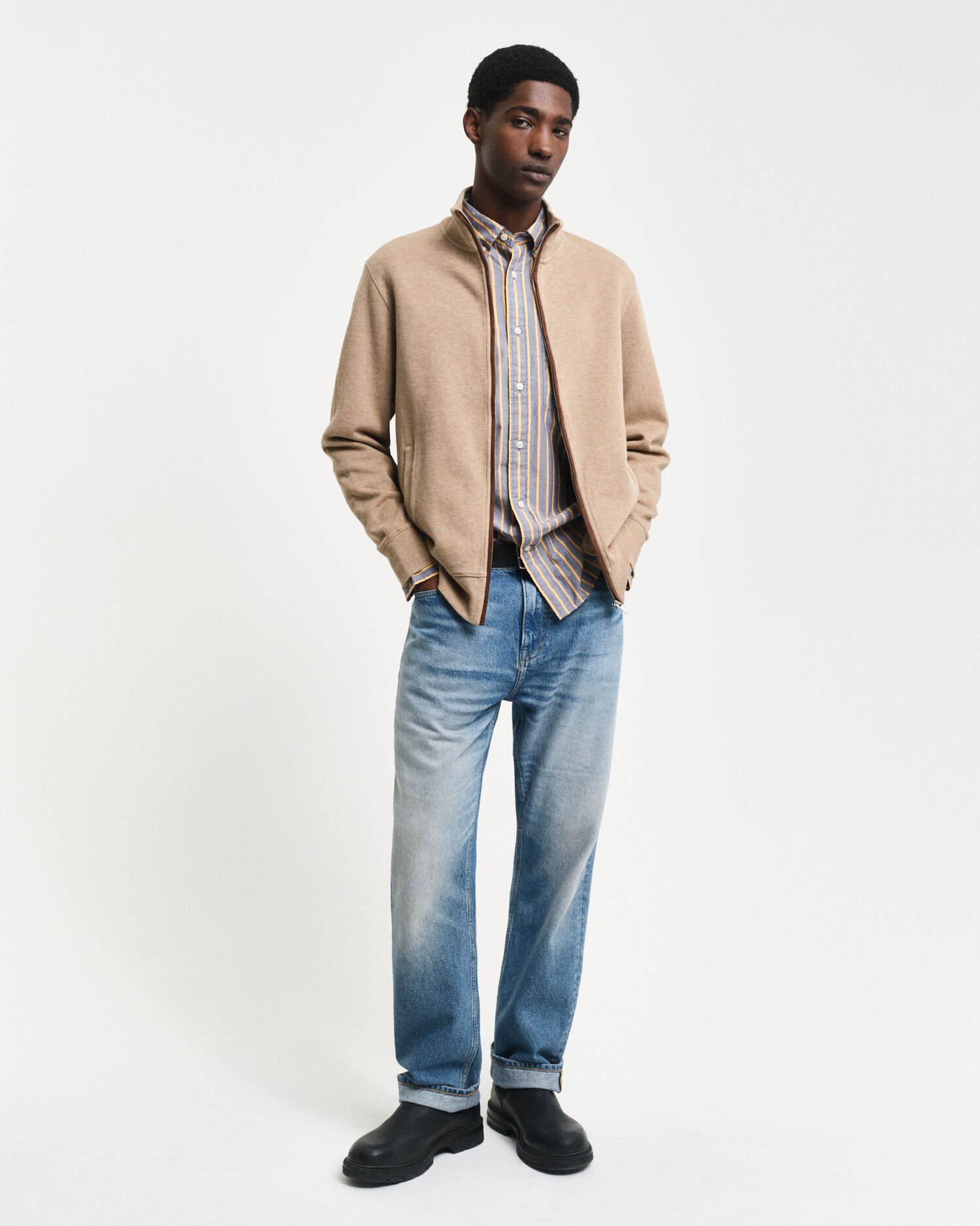 Casaco de malha com fecho de correr Sacker Rib