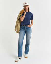 T-shirt com decote redondo Sunfaded