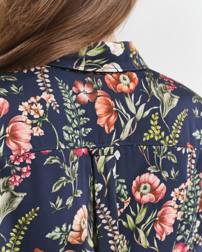 Vestido-camisa em viscose com estampado Floral