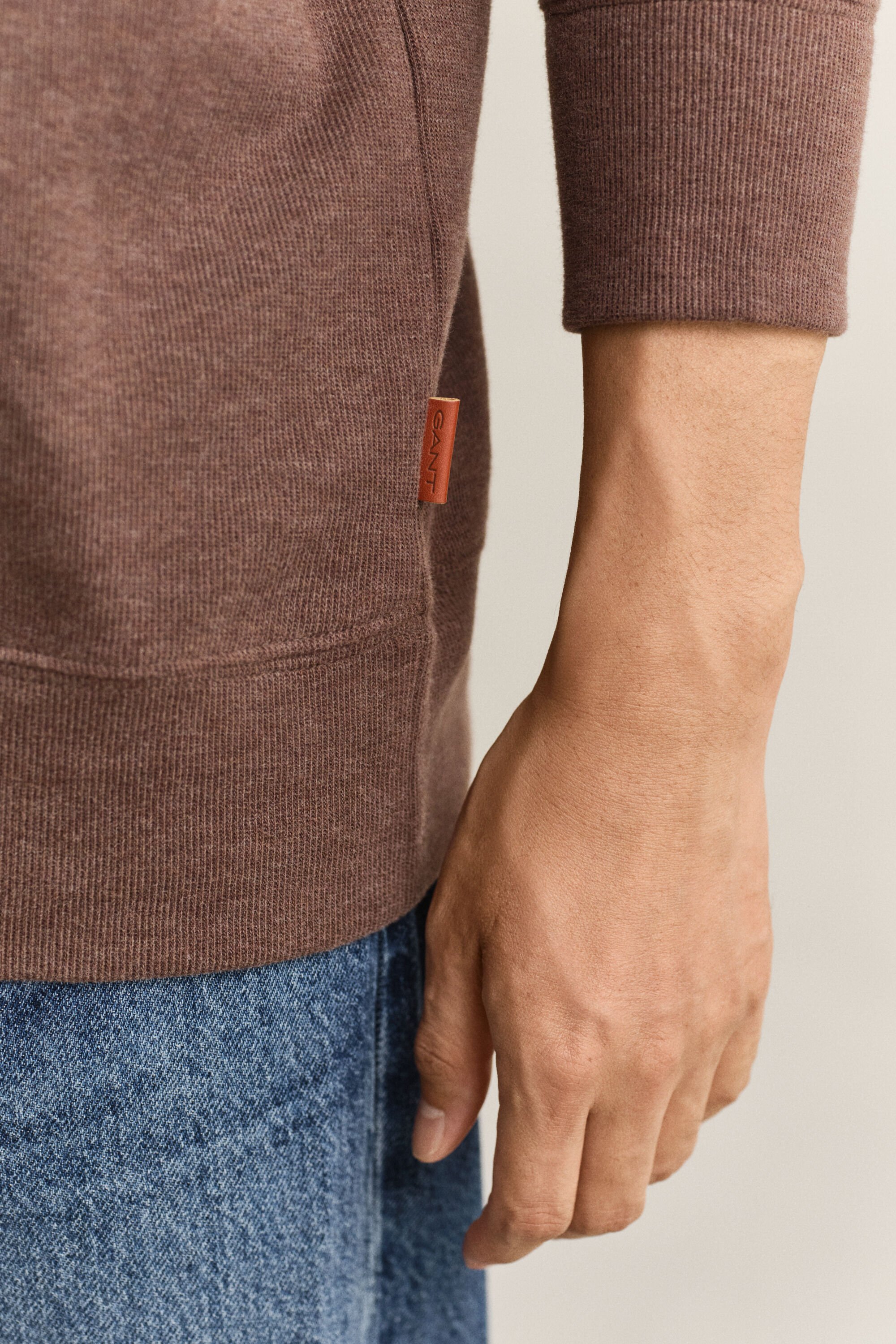 Sweatshirt com meio fecho Sacker Rib