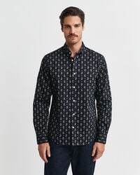 Camisa em sarja com padrão paisley estampado regular fit