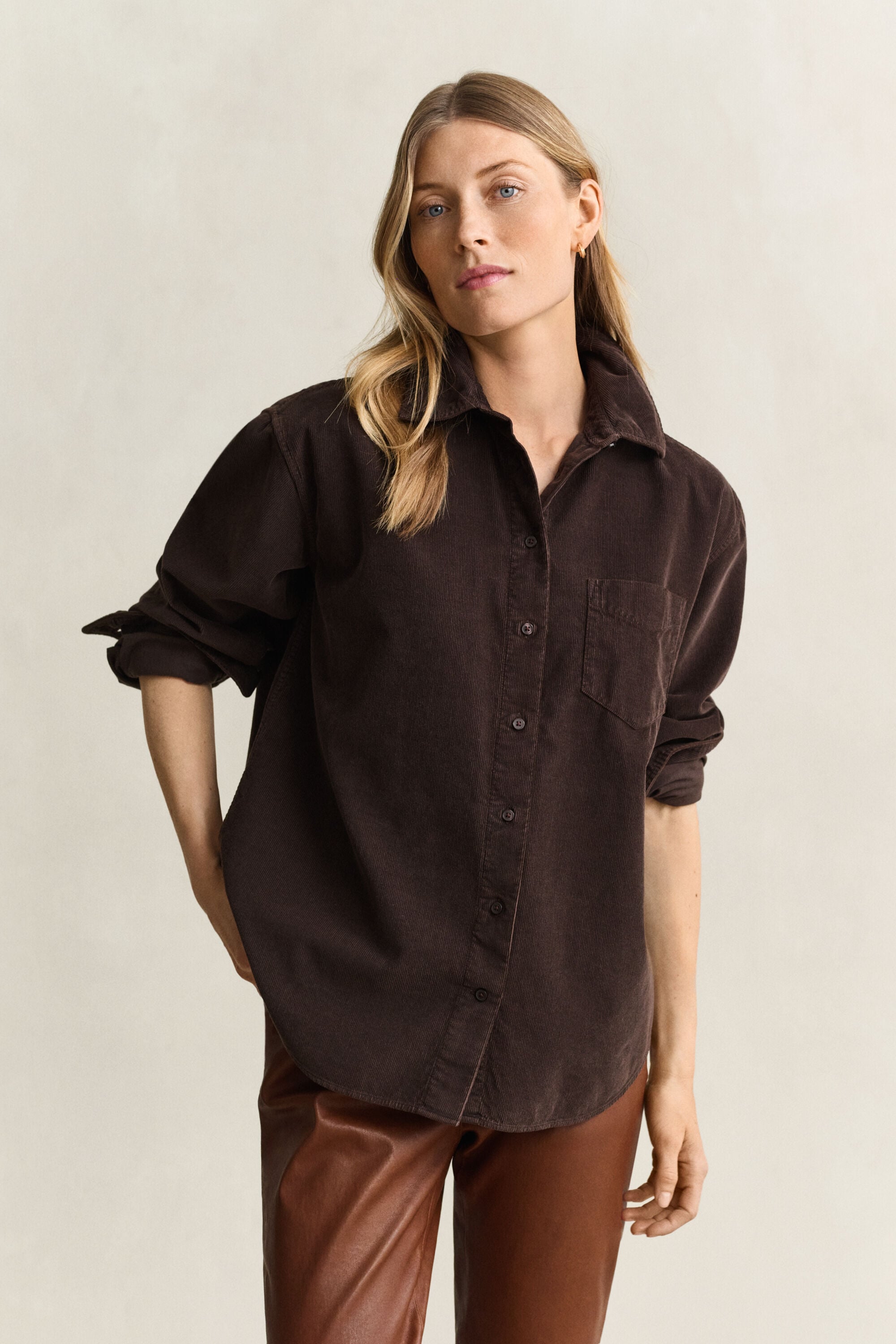 Camisa de bombazina relaxed fit
