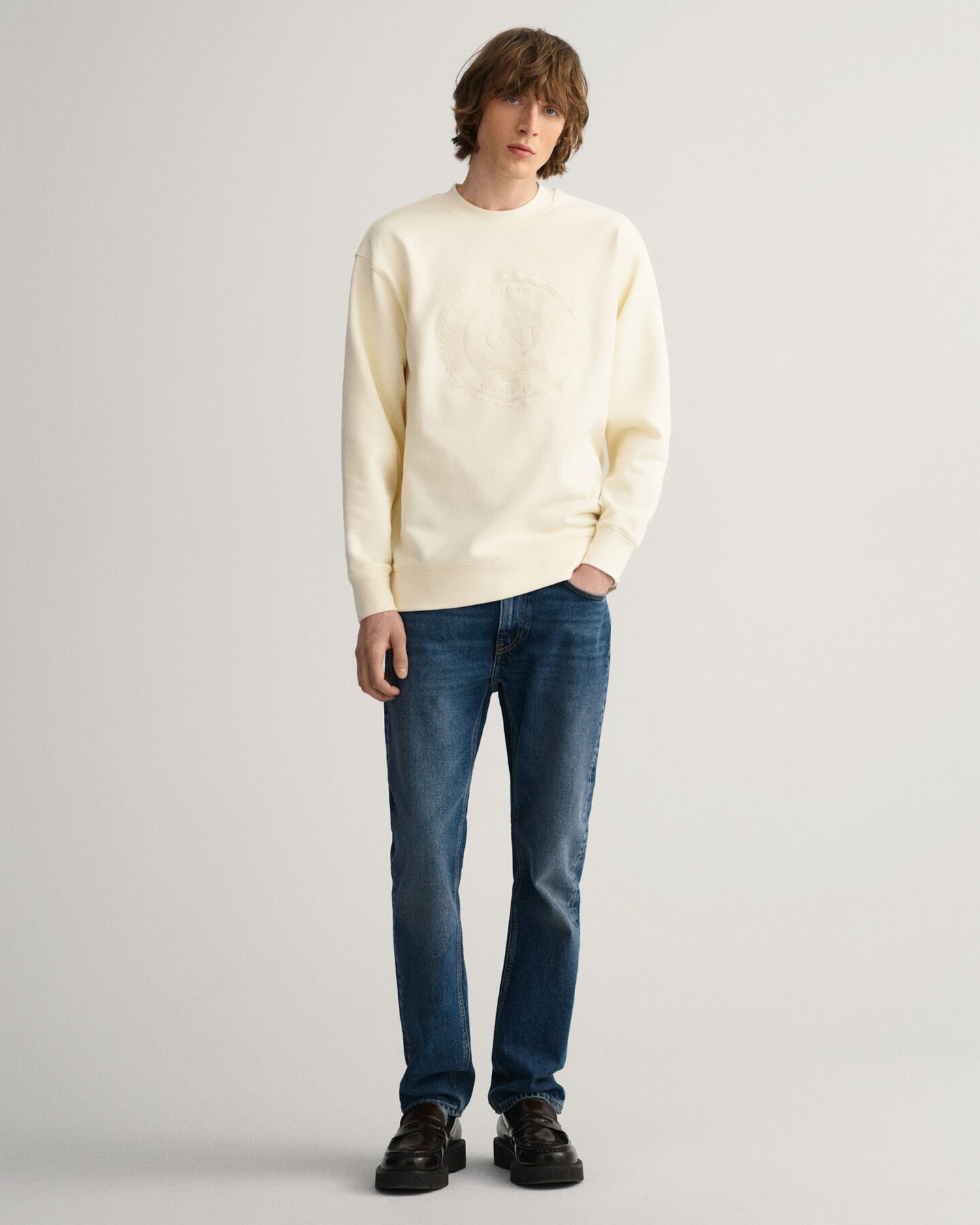 Sweatshirt com decote redondo Monogram