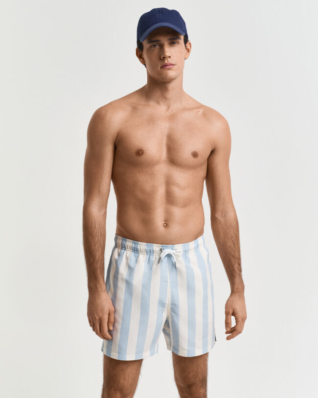 Calções de banho às riscas em bloco