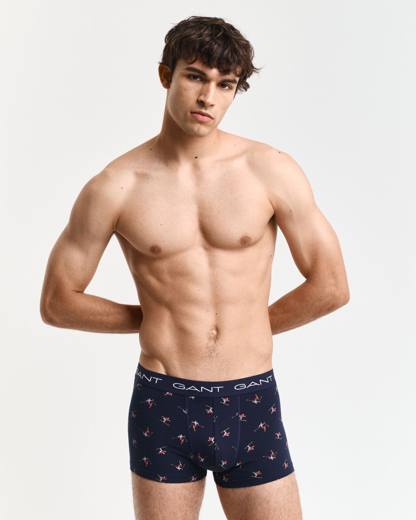 Caixa de presente com pack de tr&ecirc;s boxers com estampado Skier