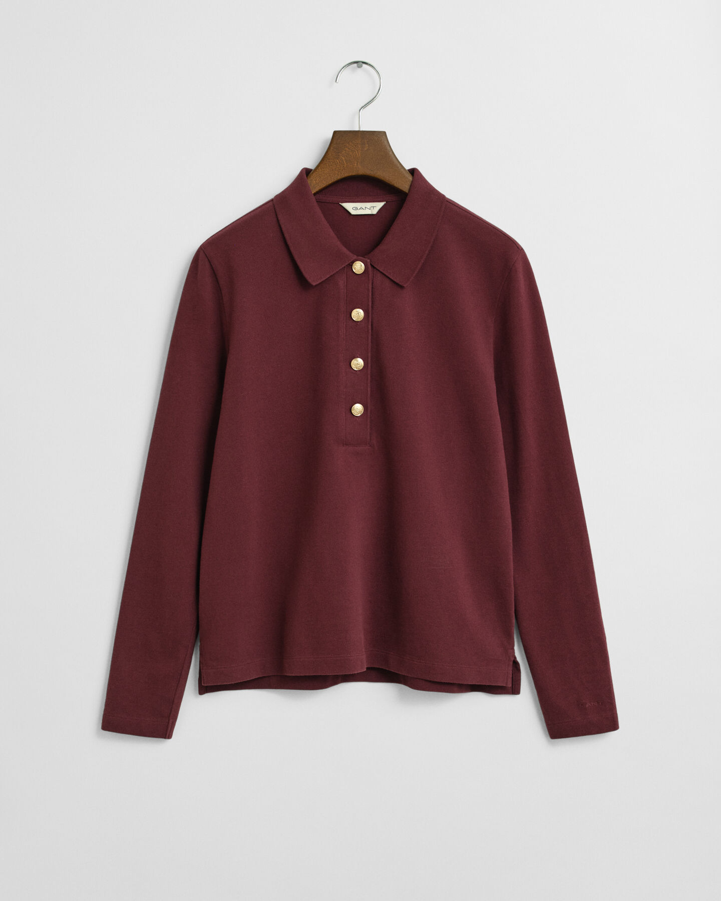 Polo de manga comprida em algodão piqué