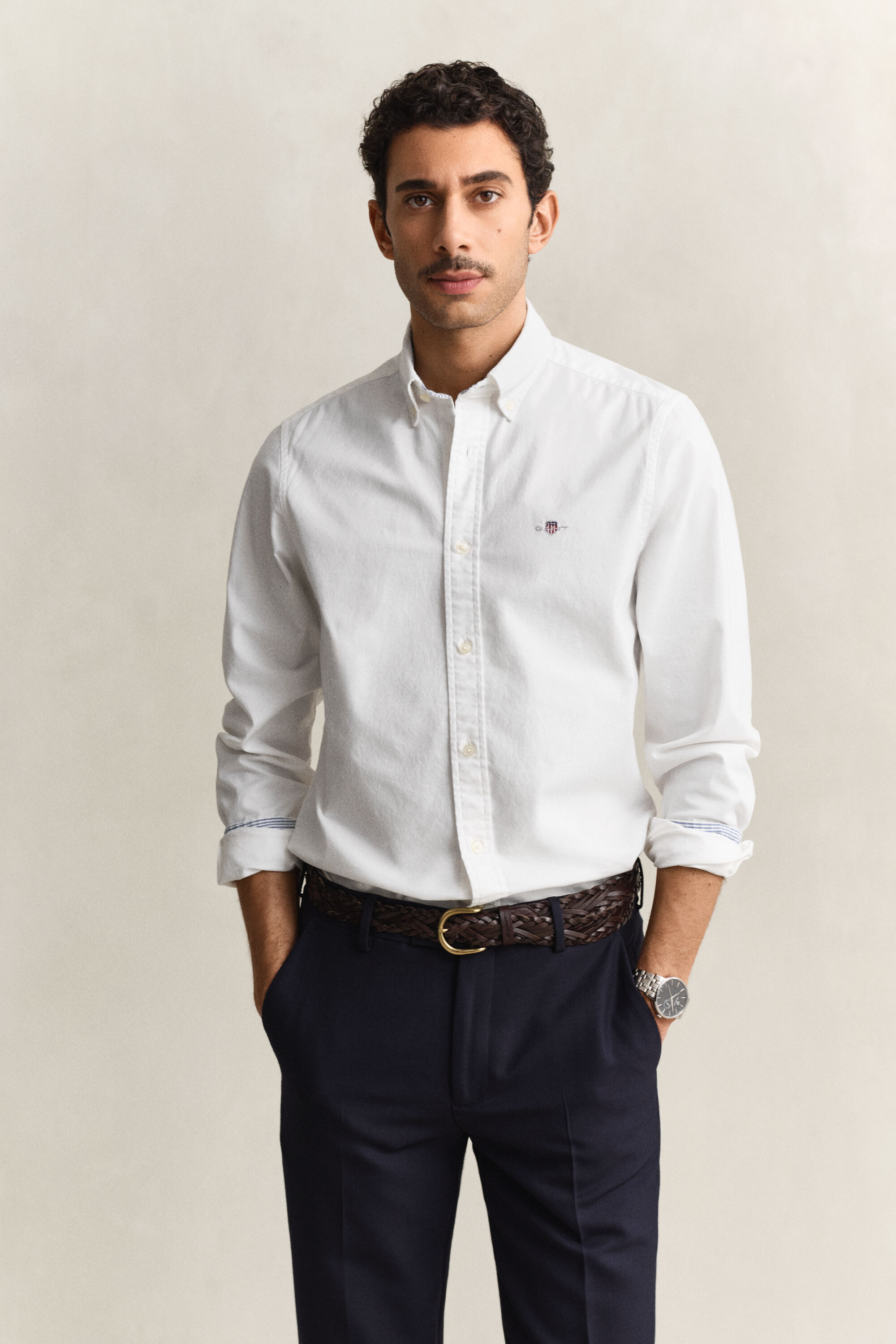 Camisa Oxford com elastano slim fit