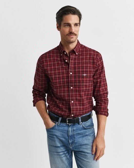 Camisa em popelina com padrão de xadrez Classic regular fit
