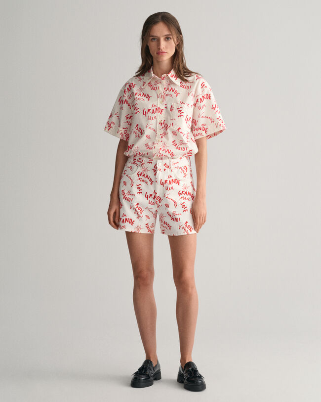 Calções com estampado Text