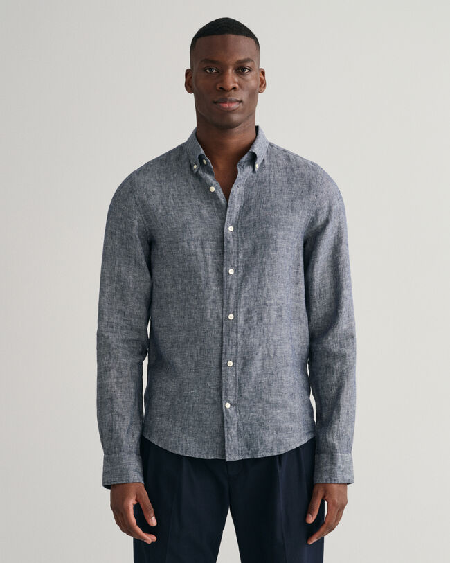 Camisa de linho slim fit