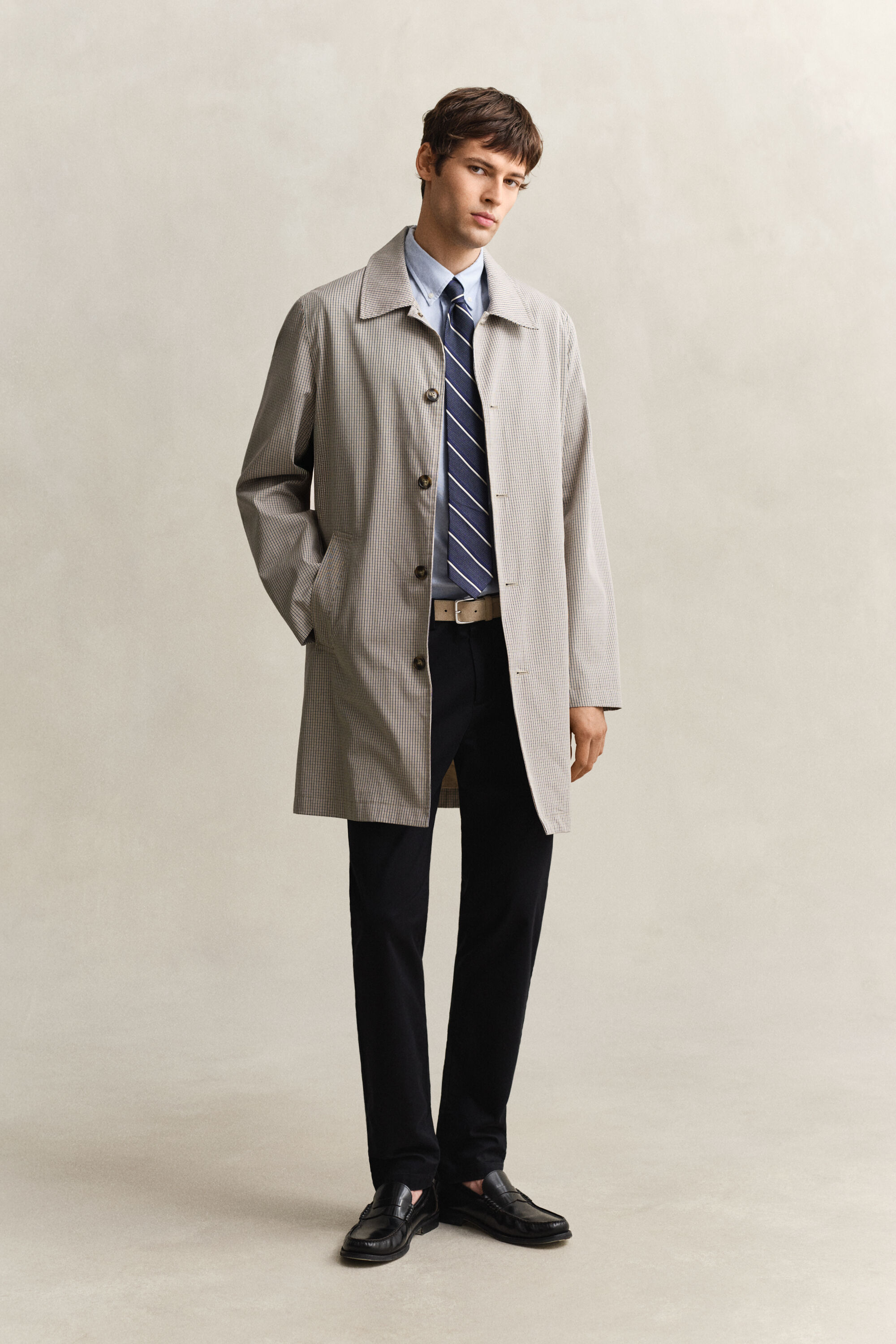 Gabardina em mistura de algodão