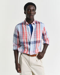 Camisa madras de linho regular fit
