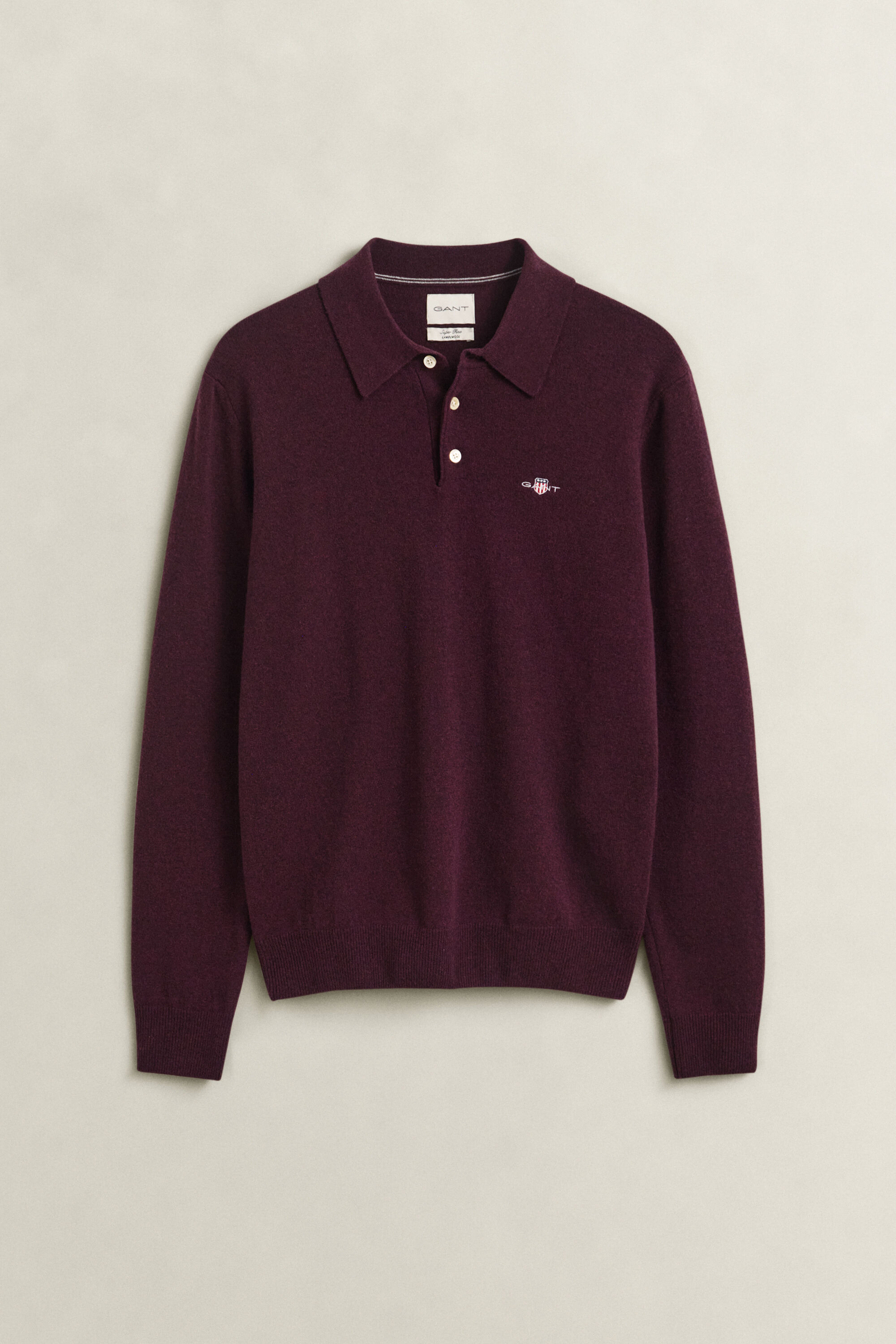 Camisola de malha tipo polo em lã extrafina