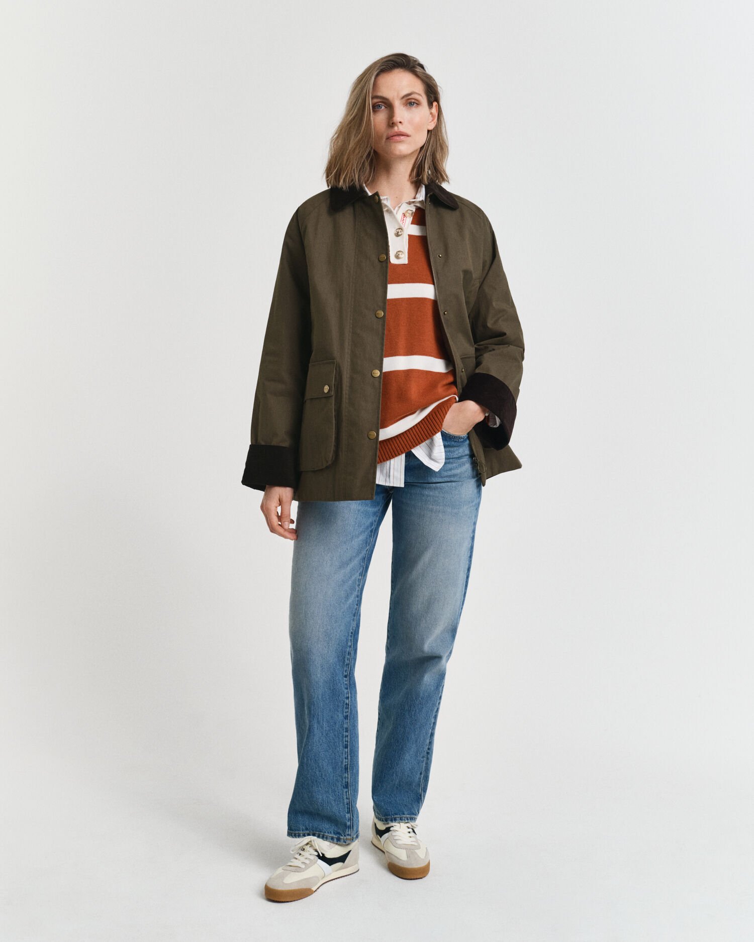 Casaco rústico em algodão com acabamento encerado