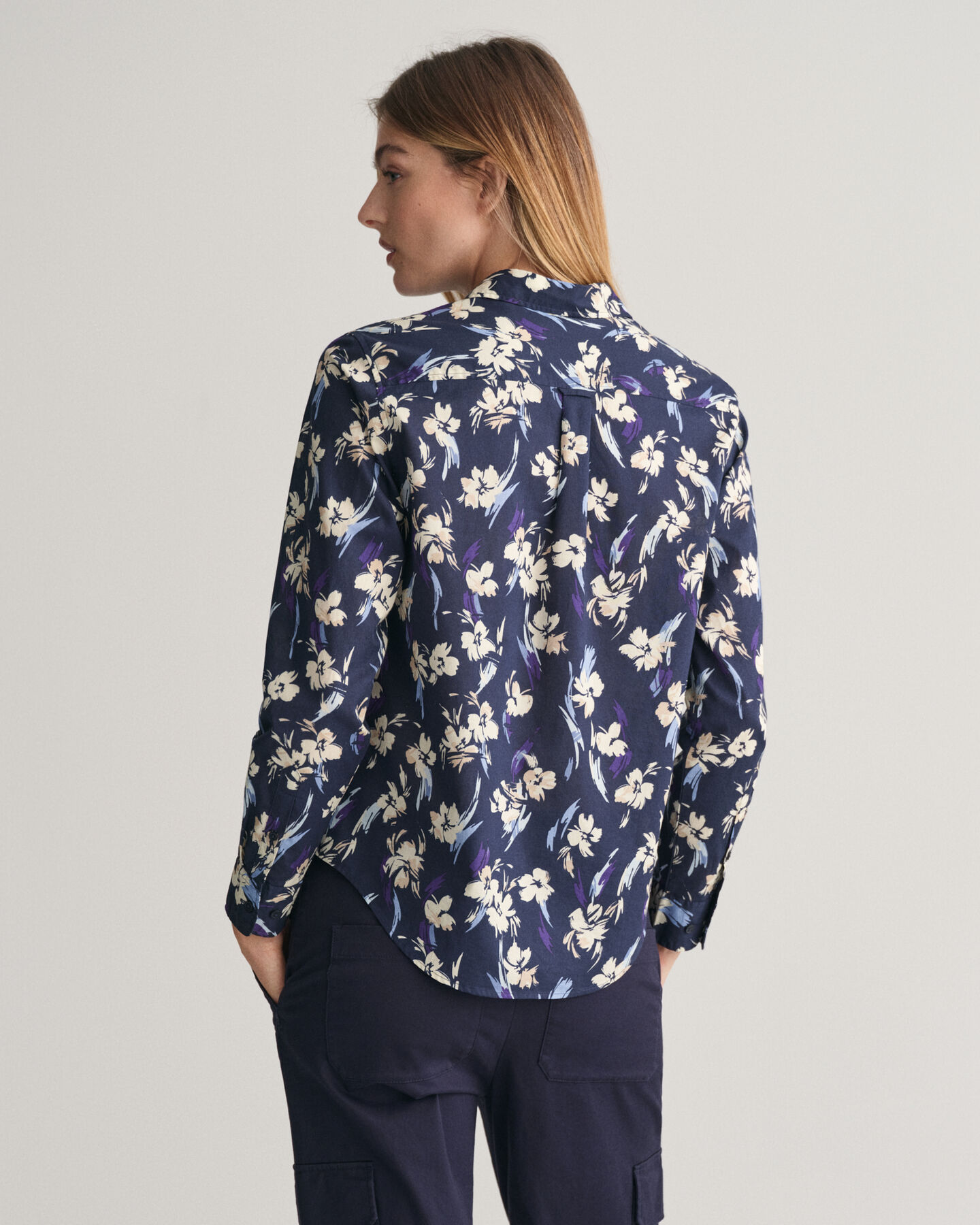 Camisa em voile de algodão com estampado Floral regular fit