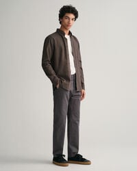 Camisa de flanela com padrão espinha de peixe regular fit