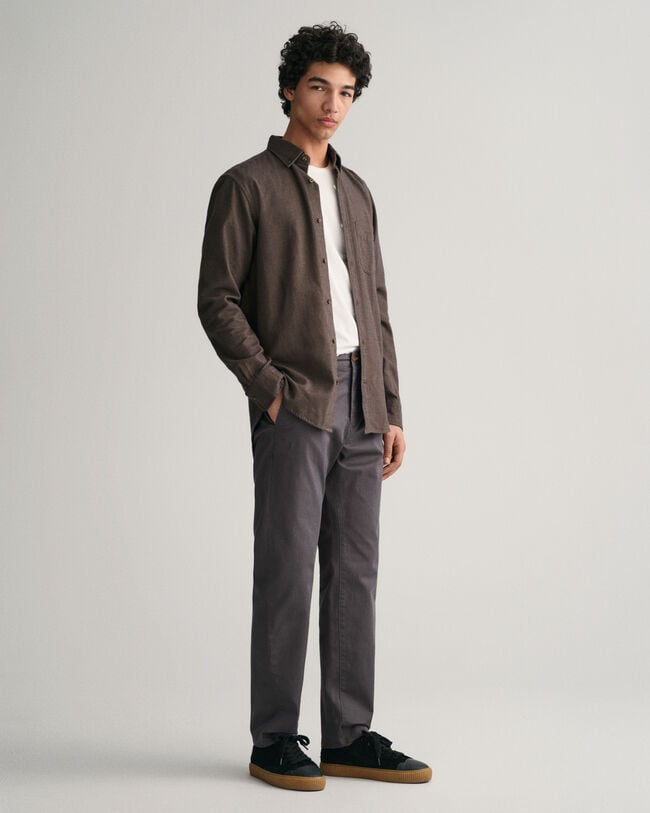 Camisa de flanela com padrão espinha de peixe regular fit