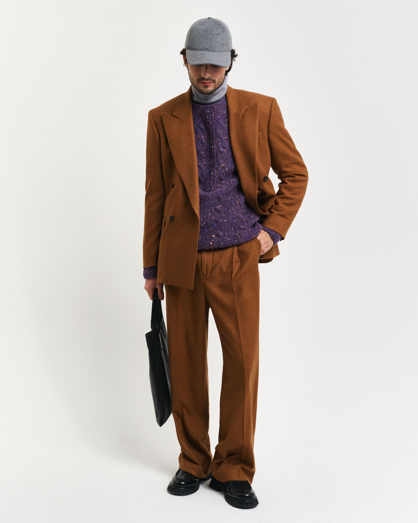 Camisola de malha entrançada Bouclé