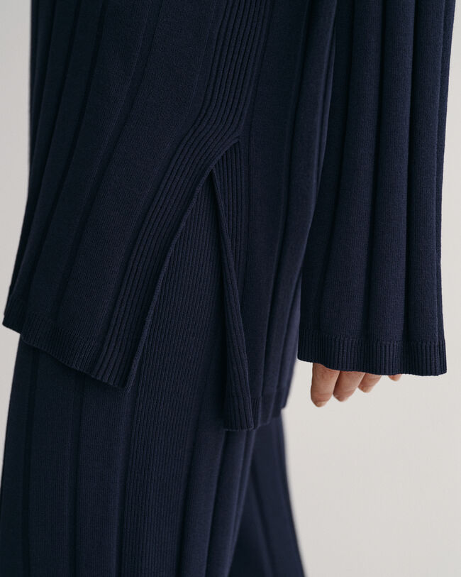 Pulover de malha com colarinho aberto