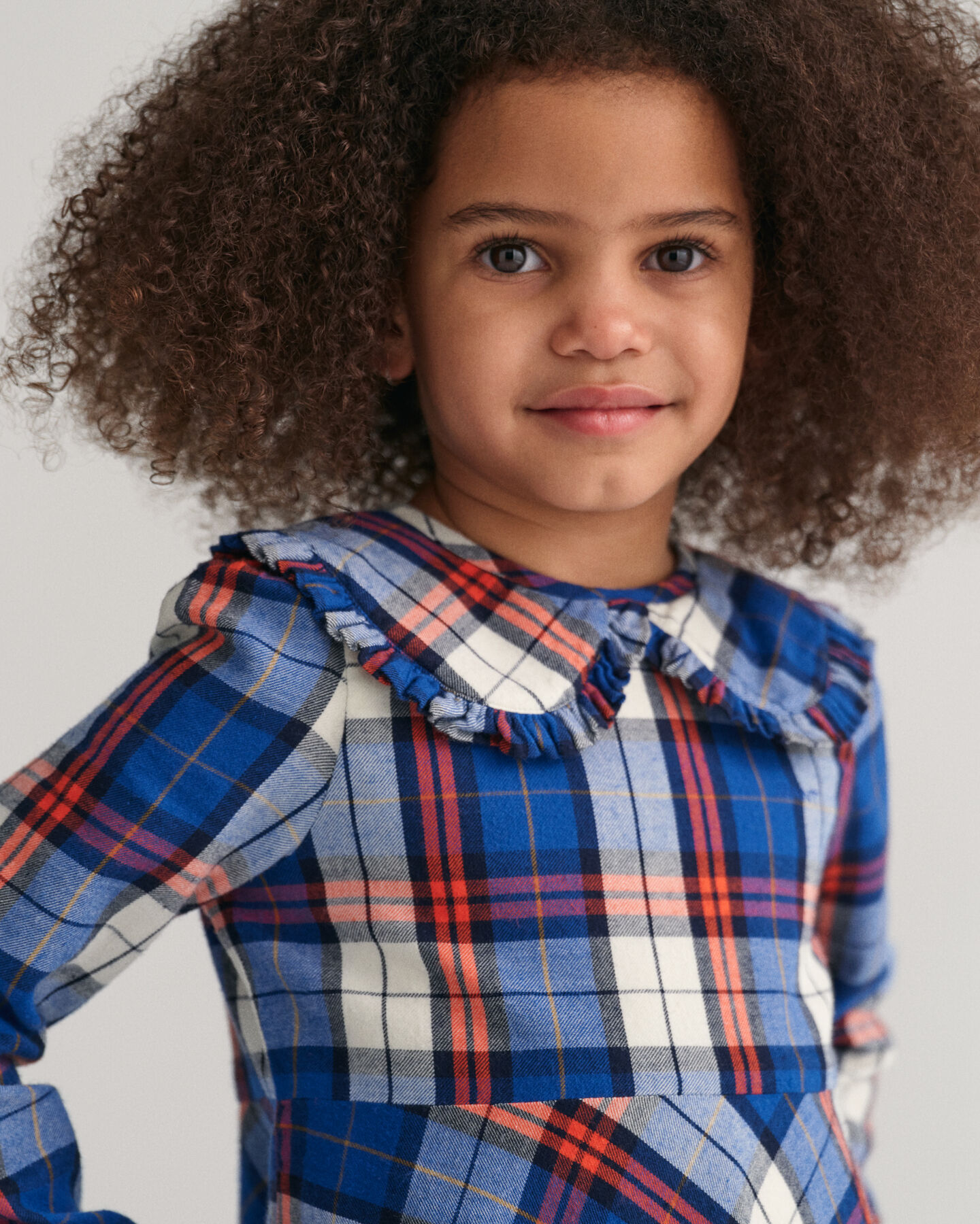 Vestido em flanela com padr&atilde;o de xadrez Girls