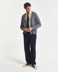 Casaco de malha de algodão informal