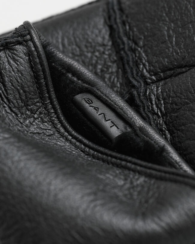 Mitenes em pele e lã de carneiro