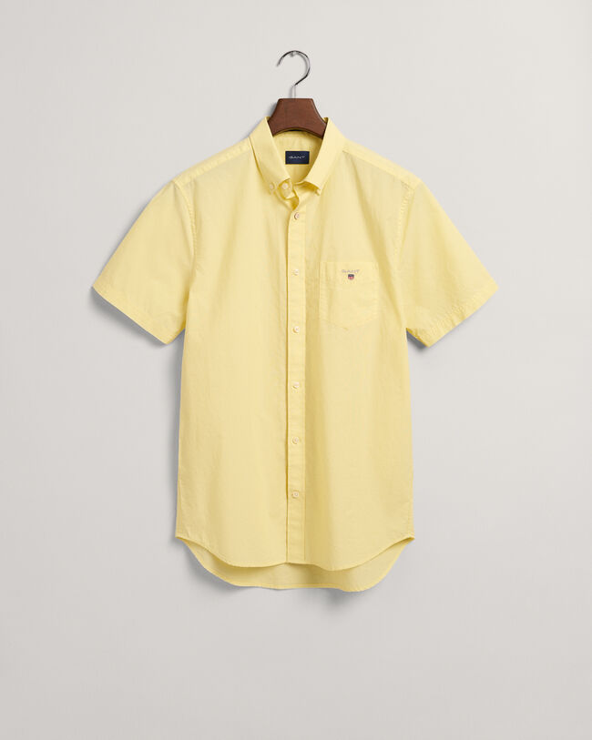 Camisa de popelina com manga curta regular fit