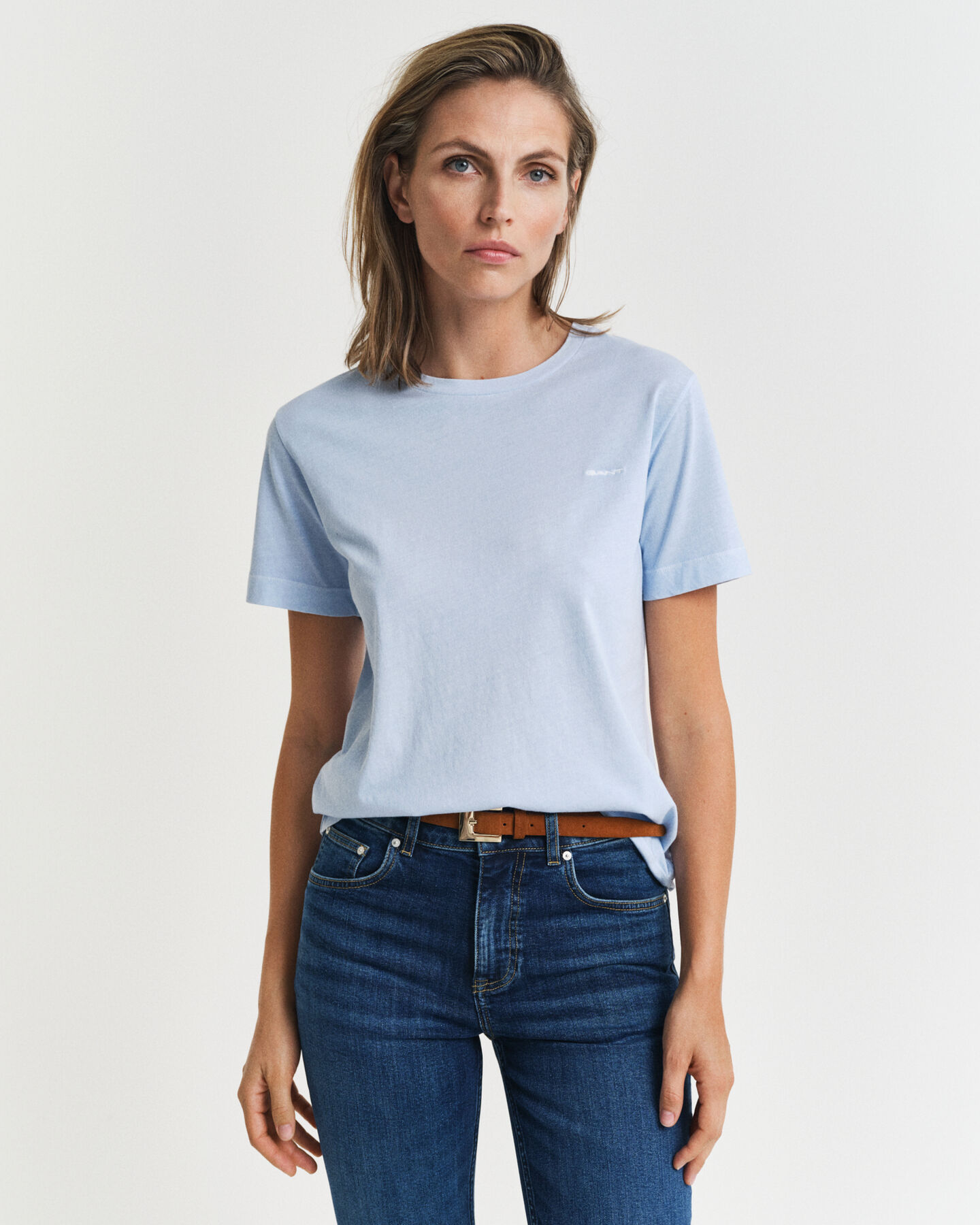 T-shirt com decote redondo Sunfaded