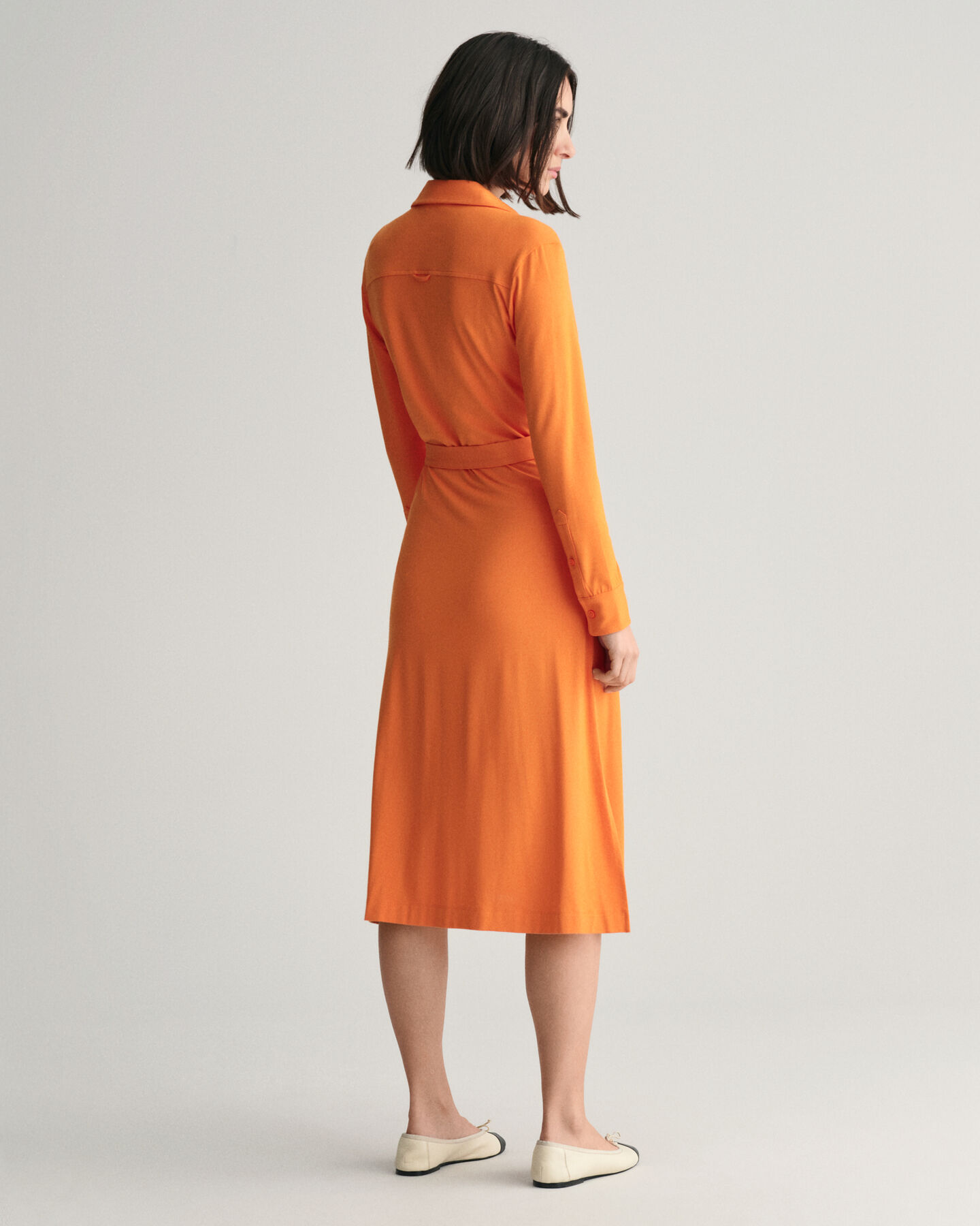 Vestido-camisa em jersey slim fit