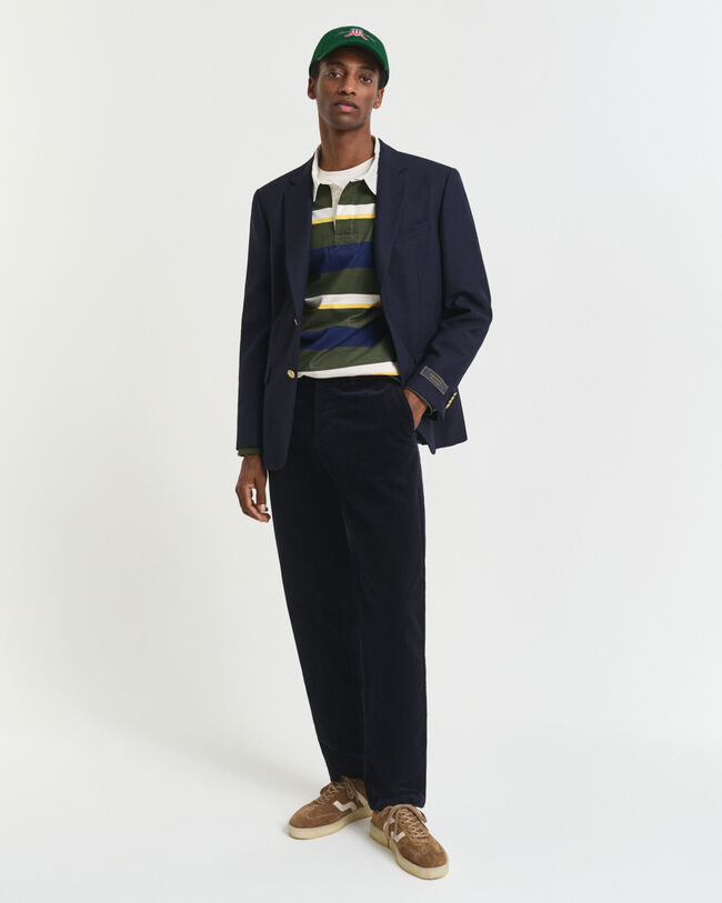 Calças chino em bombazina regular fit