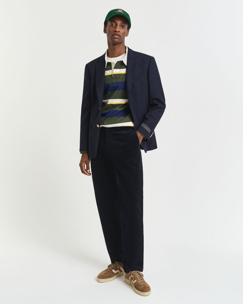 Calças chino em bombazina regular fit