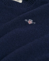 Camisola de malha com decote redondo em l&atilde; Kids