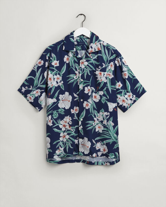 Camisa de manga curta em liocel Pure Prep Floral relaxed fit