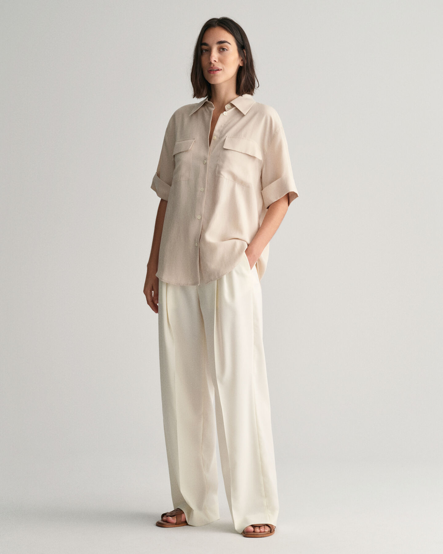 Camisa de manga curta Pocket Detail relaxed fit