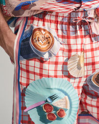 Calções em seda com estampado